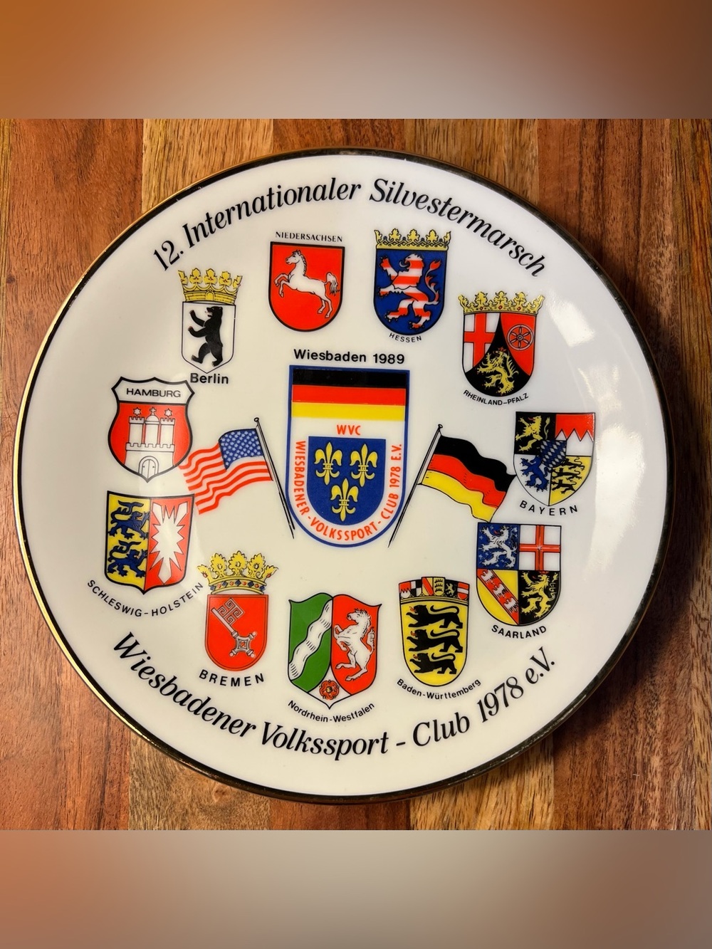 Vintage German Porcelain 1989 Silvestermarsch New Years Eve Plate Wiesbaden